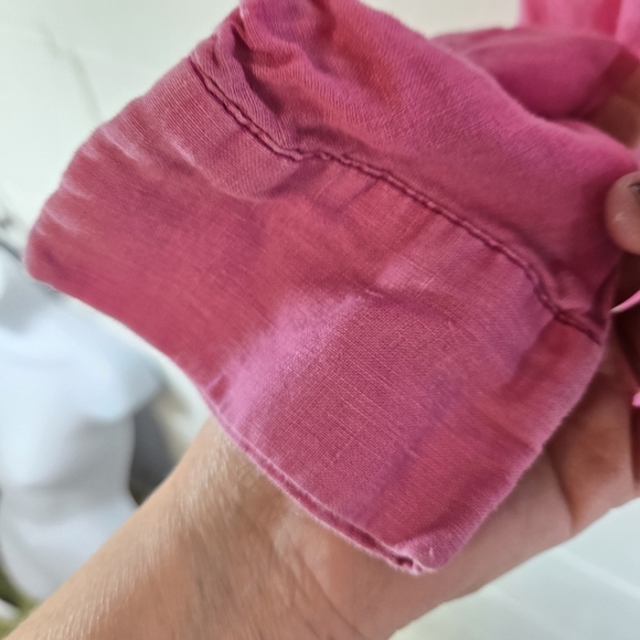 Anthropologie Maeve Pink Linen Button Down Oversized Shirt - Picture 10 of 13
